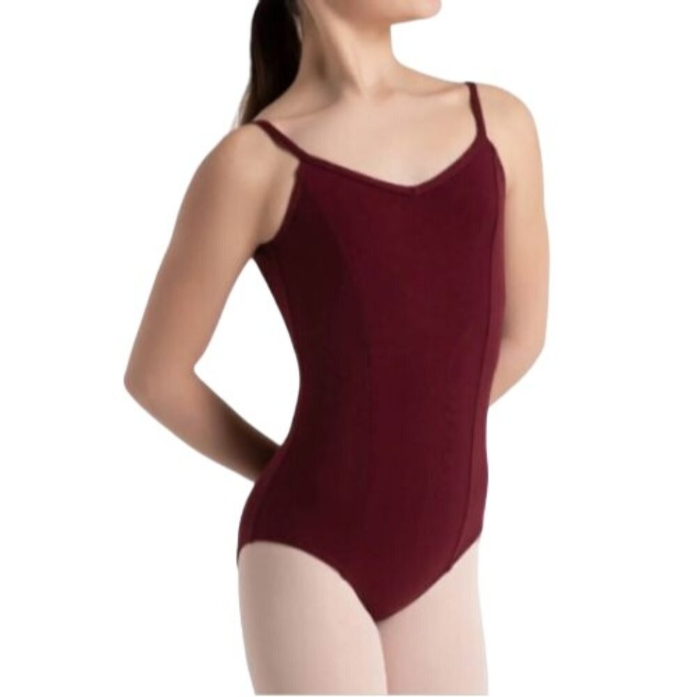 Capezio Princess Camisole Leotard Childs M V-Front Neck Ballet Leg Front Lined